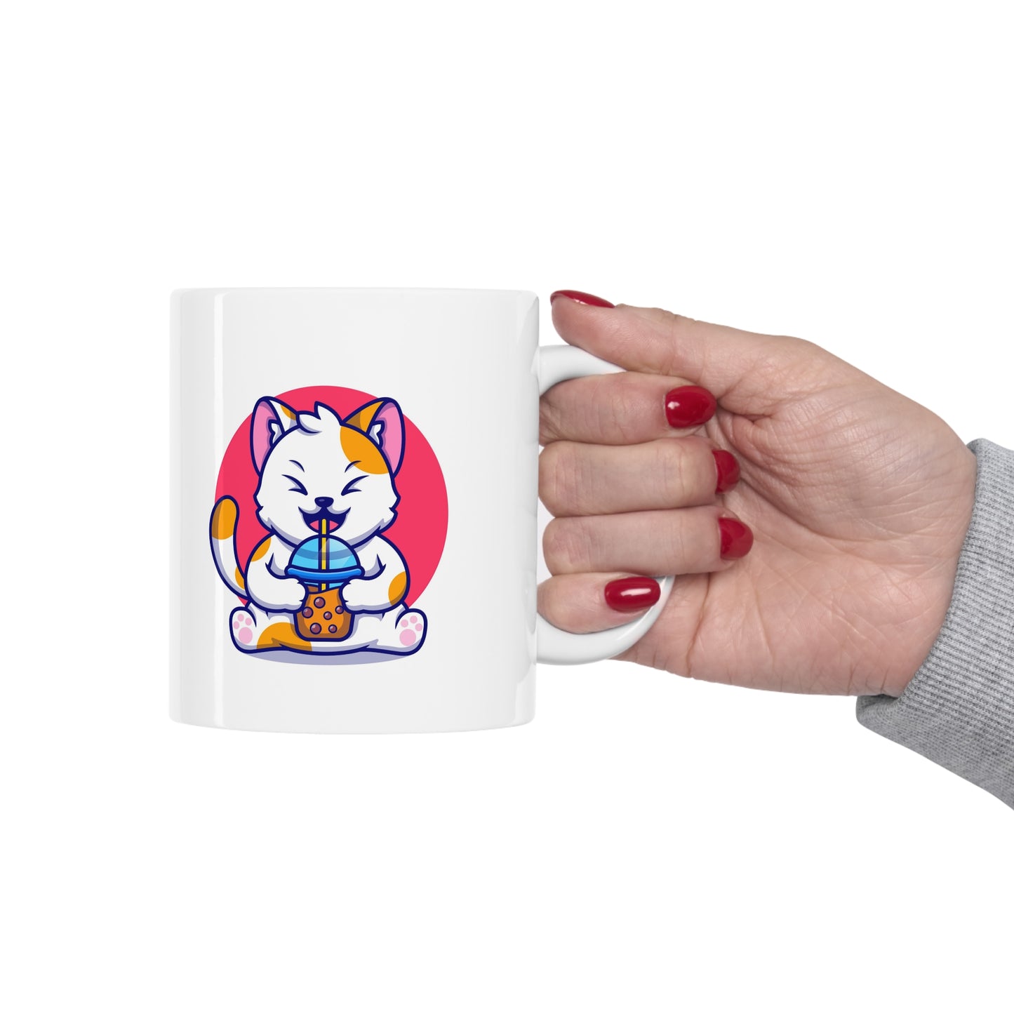 Boba Kitty Ceramic Mug 11oz