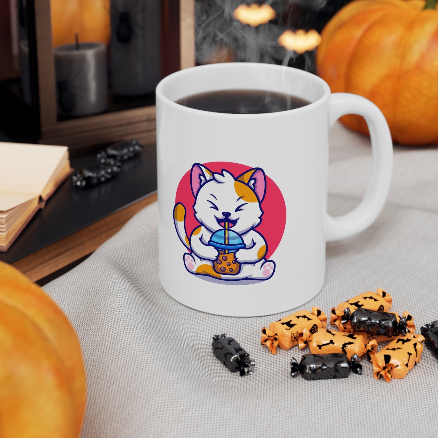 Boba Kitty Ceramic Mug 11oz