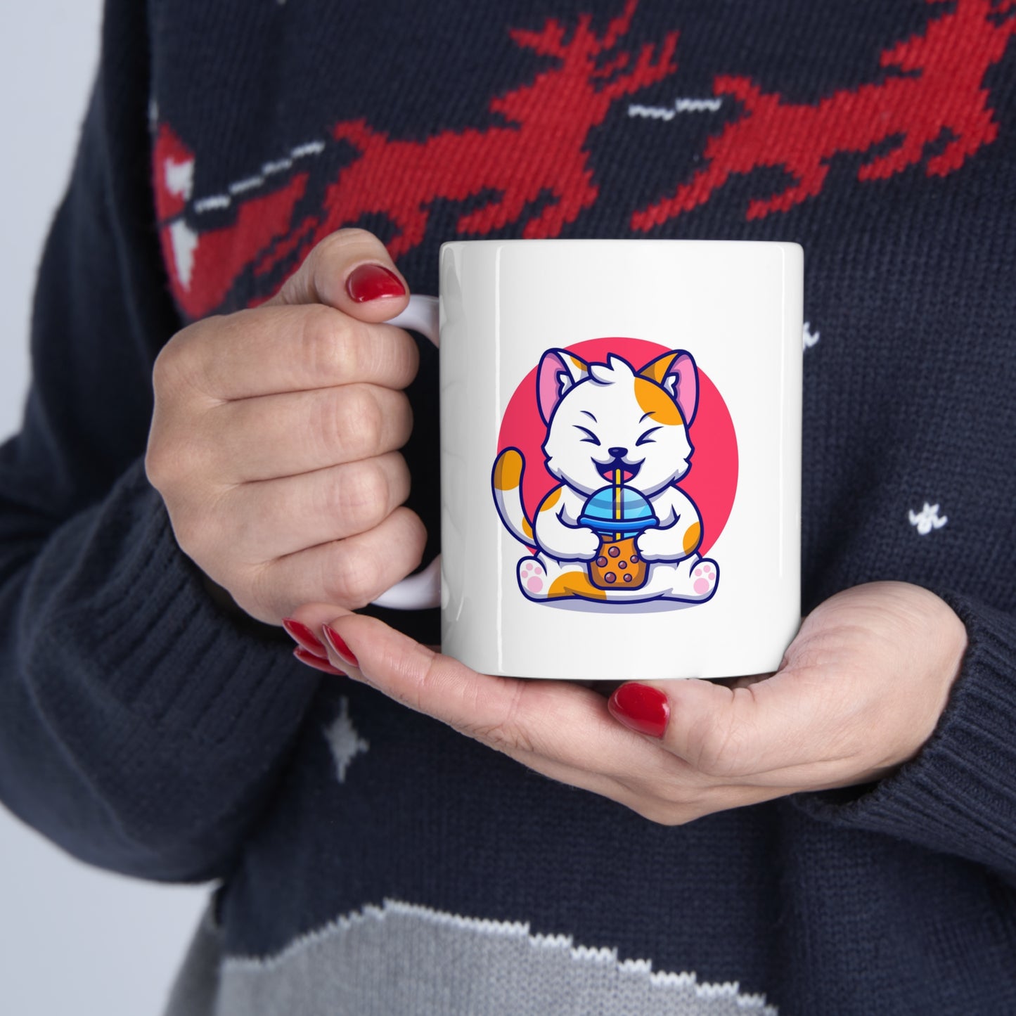 Boba Kitty Ceramic Mug 11oz