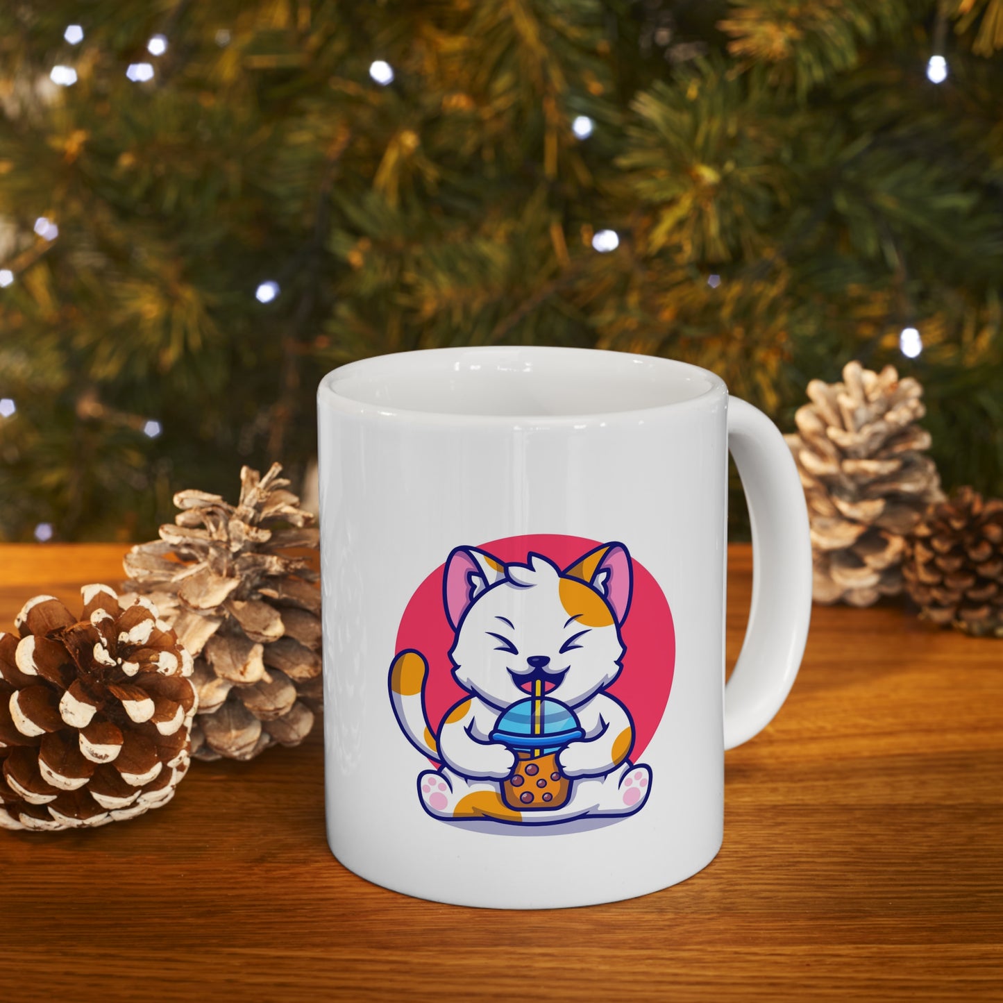Boba Kitty Ceramic Mug 11oz