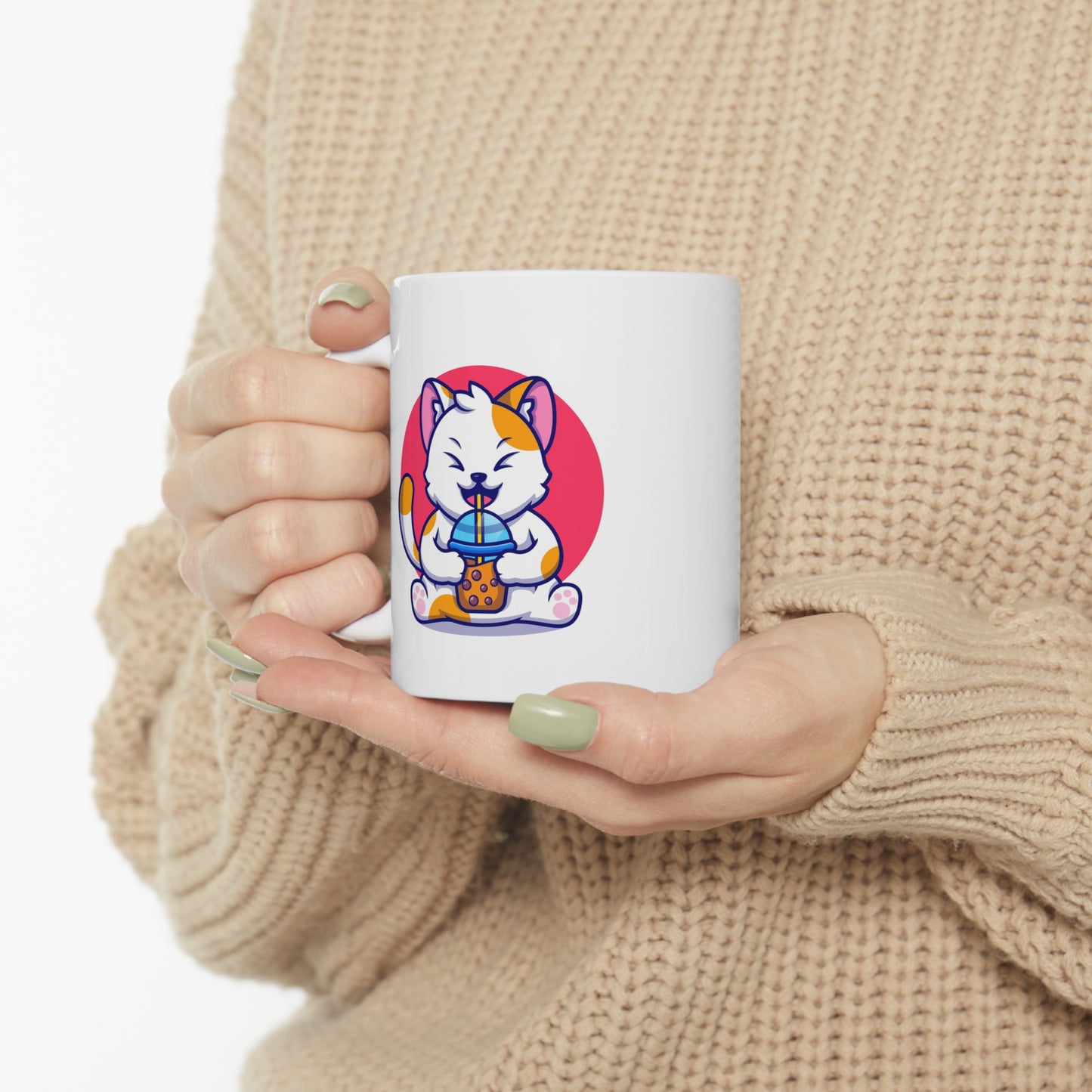 Boba Kitty Ceramic Mug 11oz