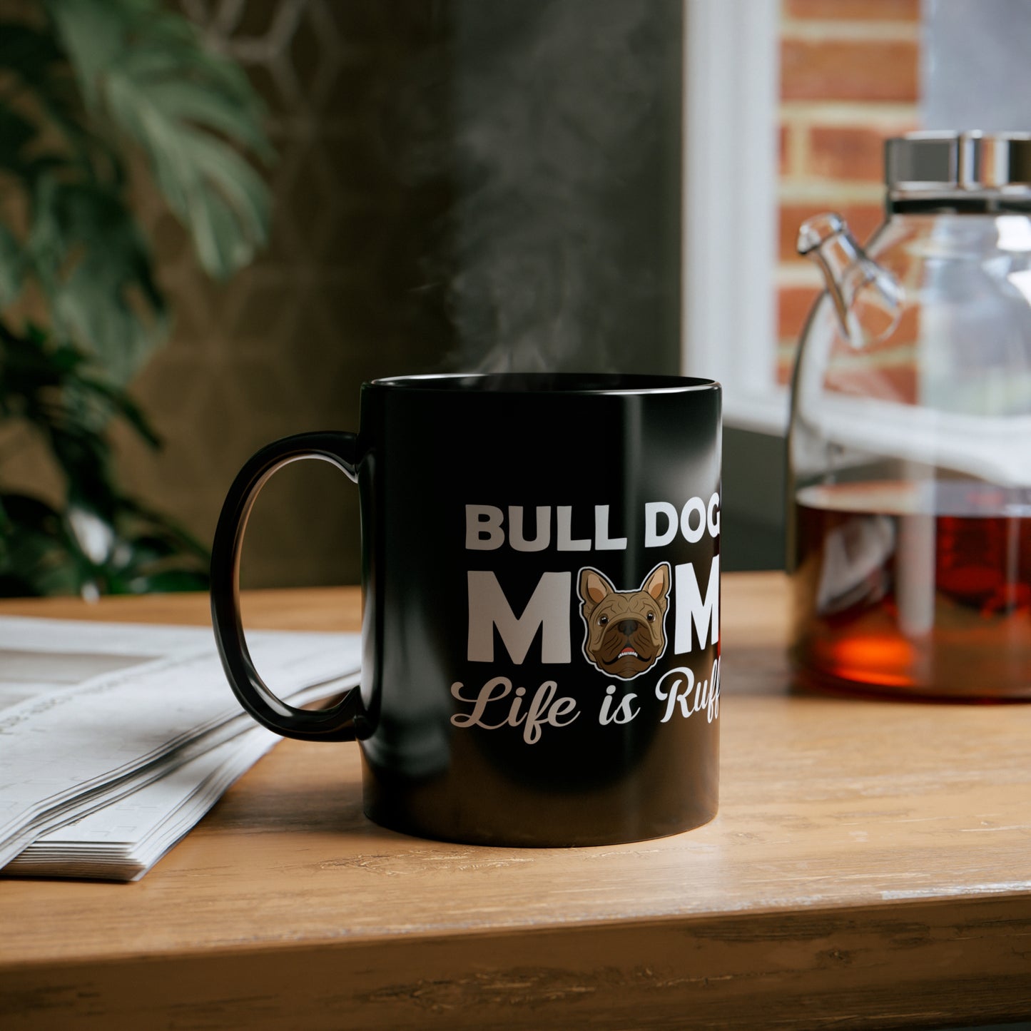 Bulldog Mama 11oz Black Mug