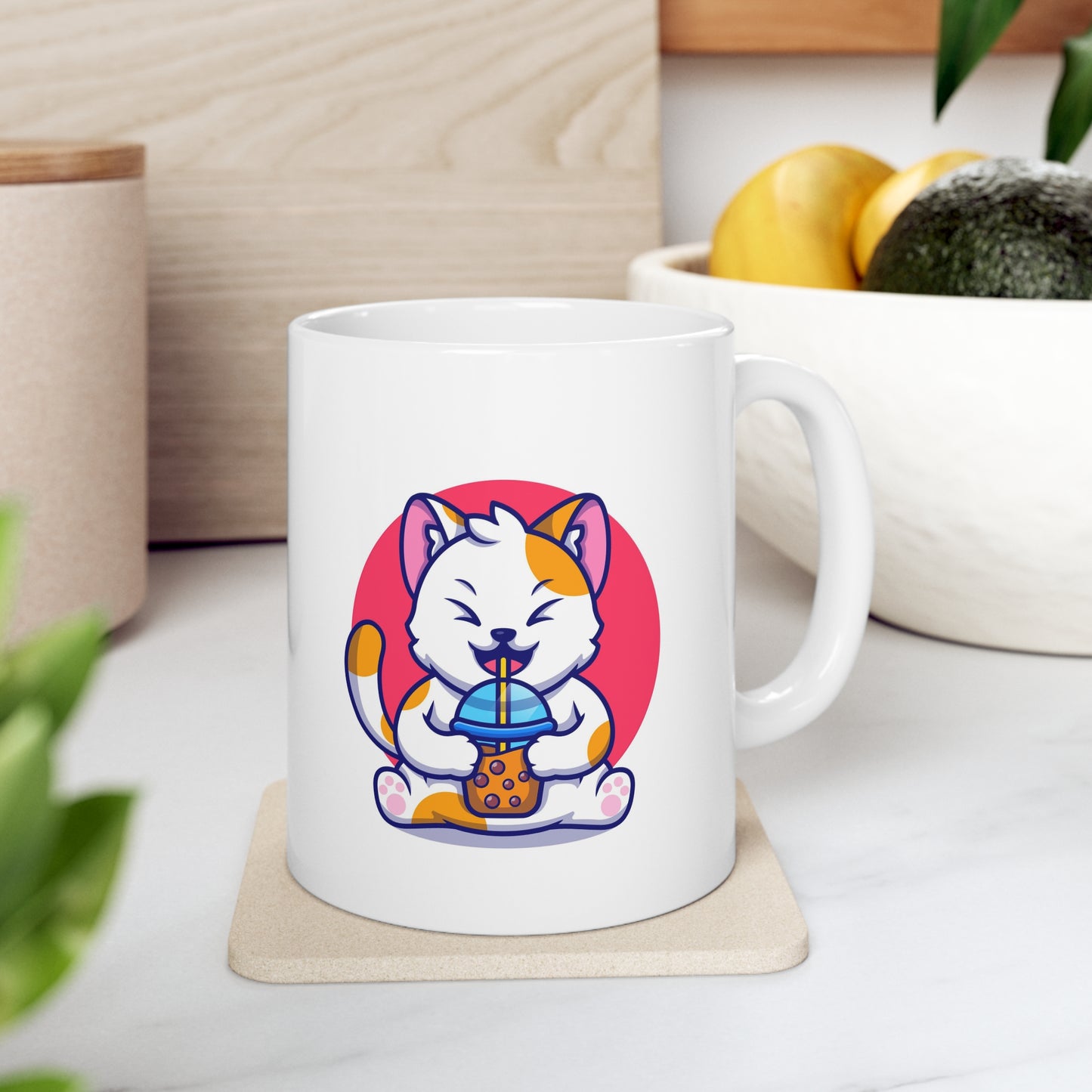 Boba Kitty Ceramic Mug 11oz