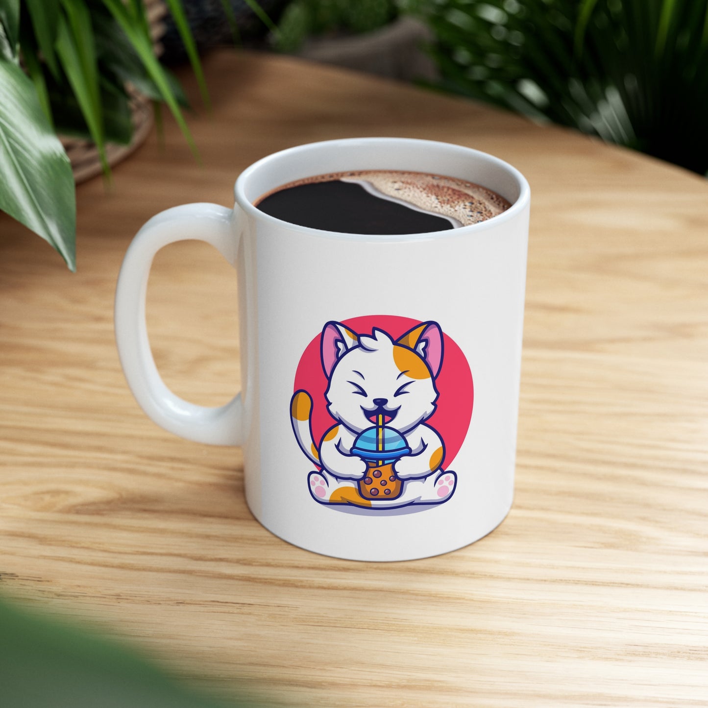 Boba Kitty Ceramic Mug 11oz