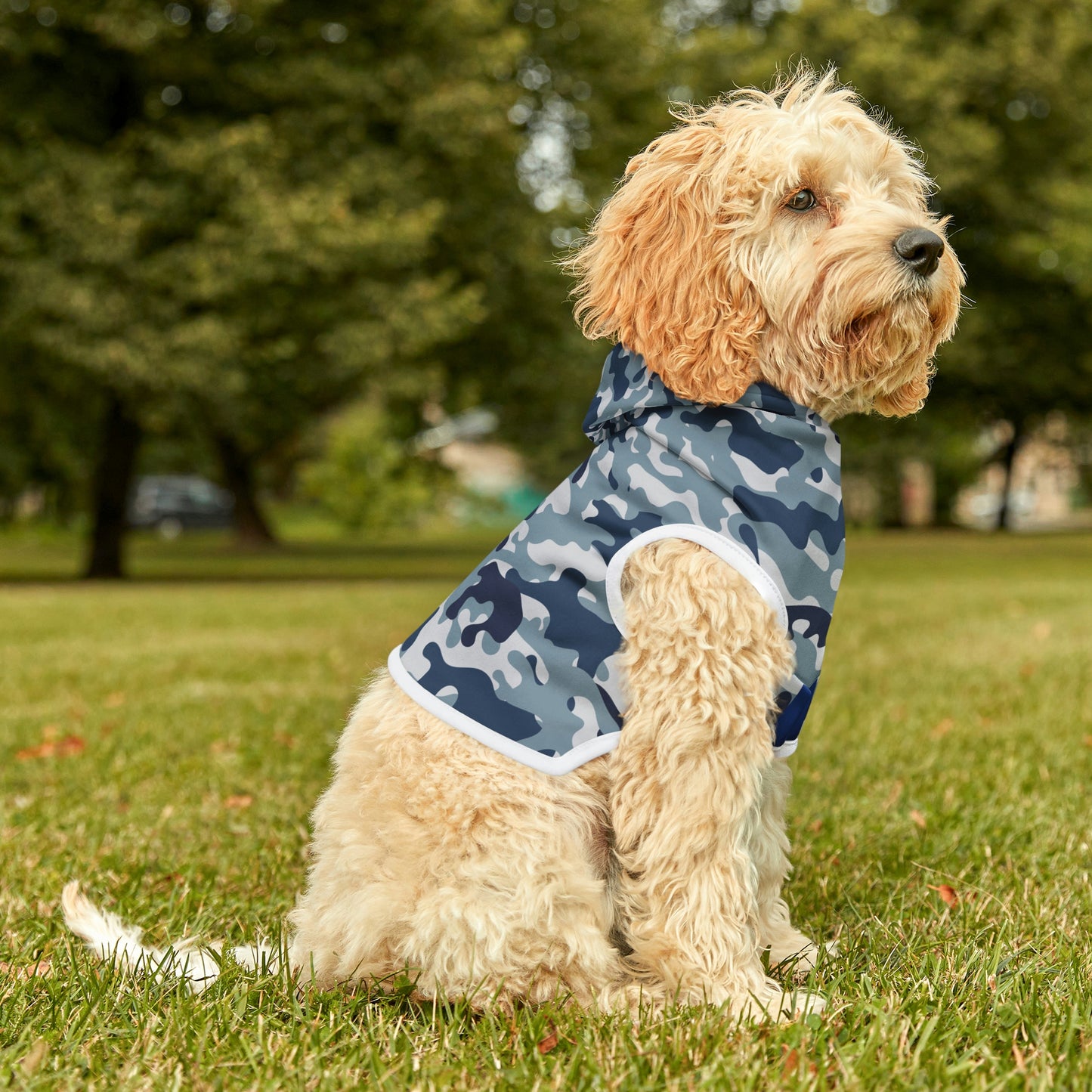 Blue Camo Dog Hoodie
