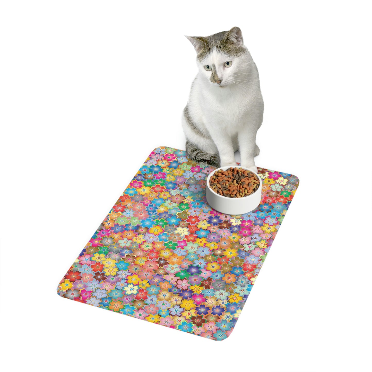 Floral Splash Pet Food Mat (12x18)