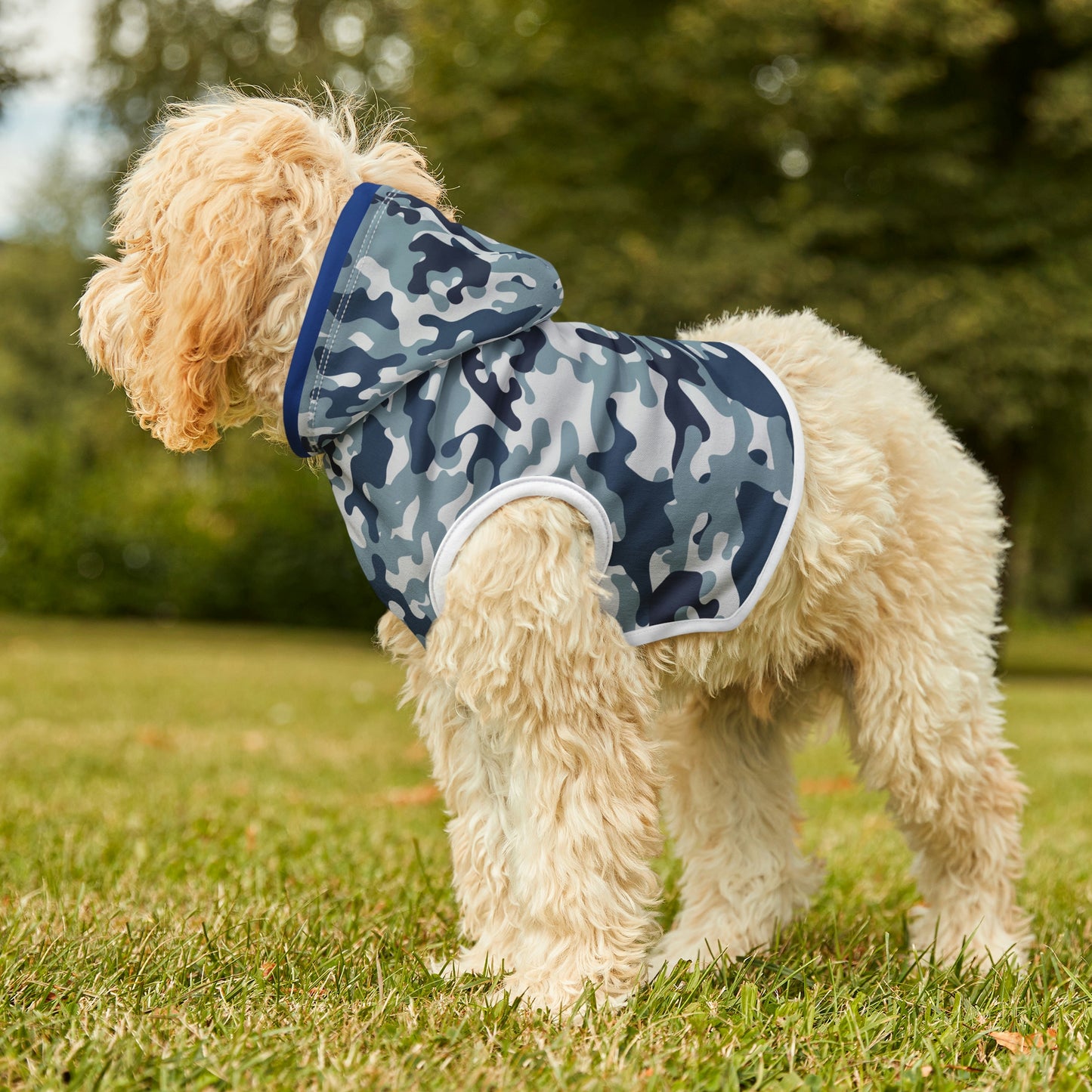 Blue Camo Dog Hoodie