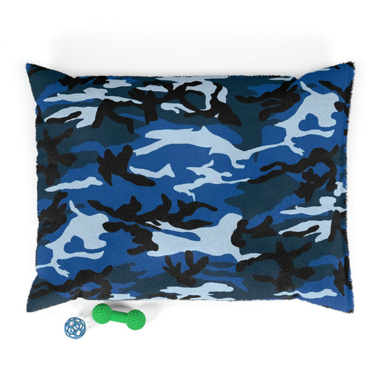 Blue Camo Pet Bed